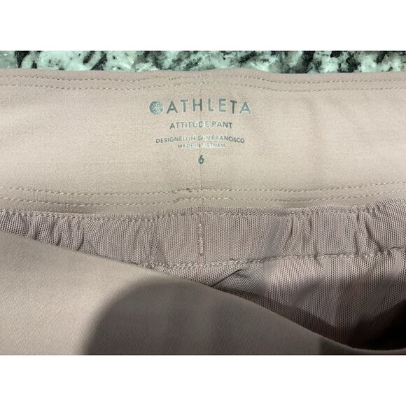 Athleta Attitude Pant Size 6 Pink Drawstring Pockets Rouching Casual Gym Jogger - Picture 5 of 8